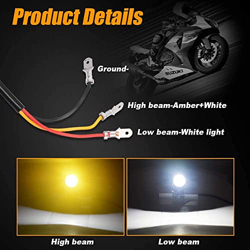 SORAX 40W LED Auxiliary Lights Mini Spotbeam Driving Lights High Low Beam with Dual Color (White &Yellow) Compatible with All Bike/Jeep & Trucks (20w+20w, Pack 2) - Image 5