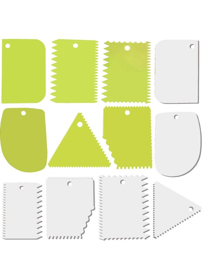 HAWAWA 12pcs Cake Smoother Scraper Dough Scraper Tools Set, Cake Icing Scraper Smoother, Reusable Bread Cream Pizza Cutter. - Image 1