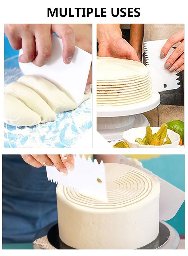 HAWAWA 12pcs Cake Smoother Scraper Dough Scraper Tools Set, Cake Icing Scraper Smoother, Reusable Bread Cream Pizza Cutter. - Image 5