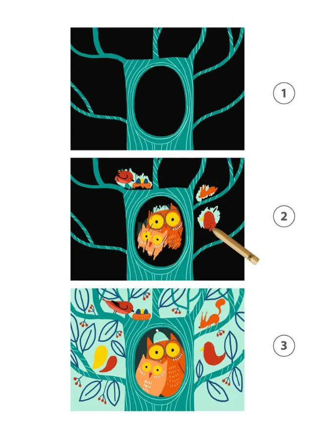 DJECO Learning About Animals Scratch Cards