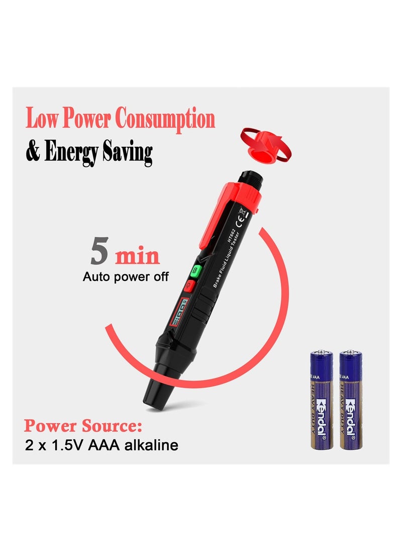 SYOSI - Brake Fluid Tester Pen, Automotive Brake Fluid Content Detector, Vehicle Brake Diagnostic Testing Tool, Hydraulic Fluid Liquid Tester Pen Oil Moisture Tester Analyzer Meter for DOT3 DOT4 DOT5.1 - Image 1