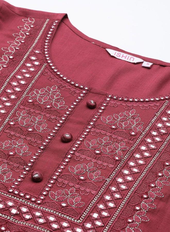 آي شين كورتا بحافة واسعة وأكمام 3/4 - Image 3