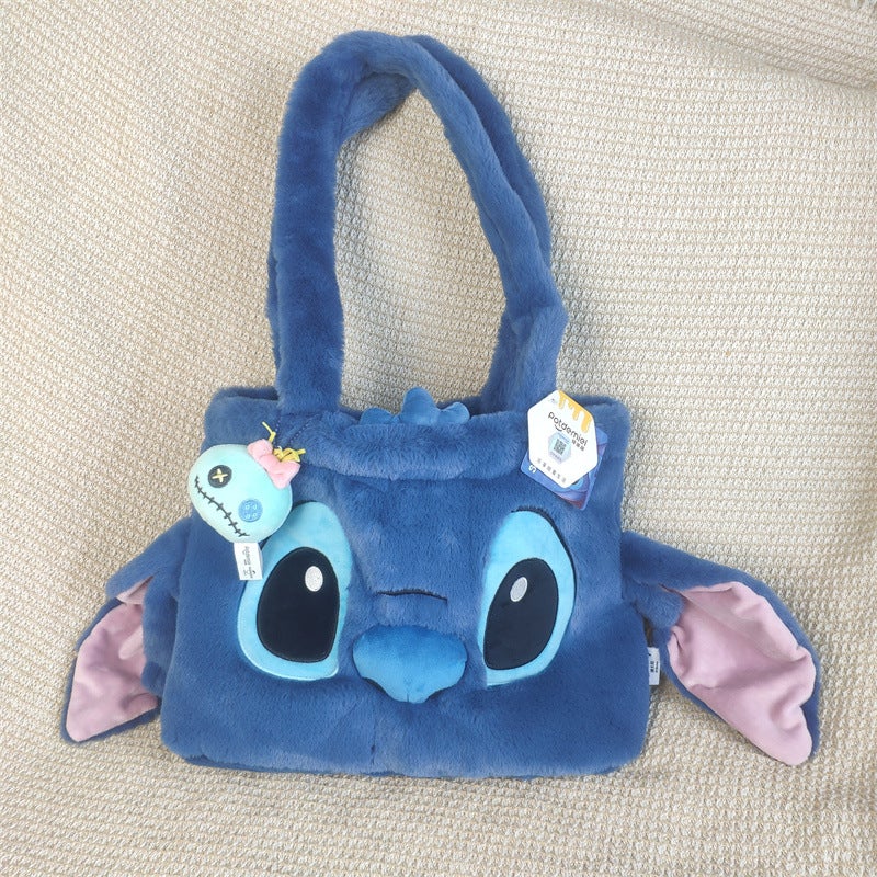 Genuine Plush Handbag Stitch Cute Shoulder Bag Cute Girl Bag Large Capacity Birthday Gift - Image 2