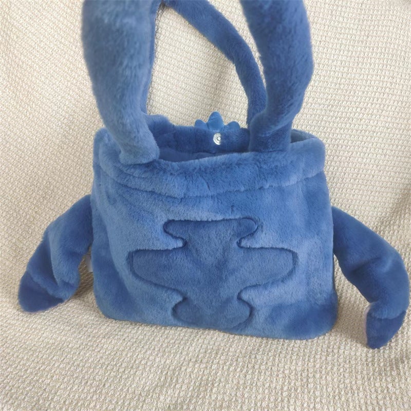 Genuine Plush Handbag Stitch Cute Shoulder Bag Cute Girl Bag Large Capacity Birthday Gift - Image 5