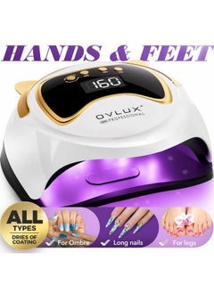OVLUX Uv Led Nail Lamp 160W, Professional Nail Dryer Lamp With 3 Timers And Lcd Display, Uv Gel Curing & Gel Polish Light With 36 Led For Salon And Home Use  - Image 3