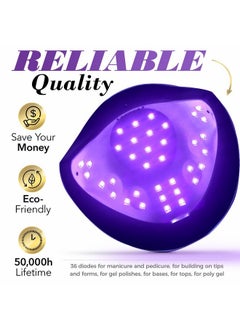 OVLUX Uv Led Nail Lamp 160W, Professional Nail Dryer Lamp With 3 Timers And Lcd Display, Uv Gel Curing & Gel Polish Light With 36 Led For Salon And Home Use  - Image 4