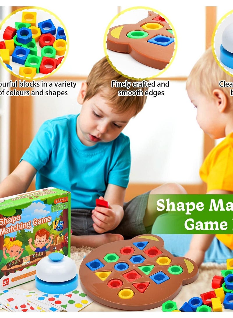 Excefore Shape Matching Game Color Sensory Educational Toy, Geometric Shape Matching Puzzle Game, Color Learning Board Game, Montessori Toys Board Game for Kids Boys Girls - Image 5