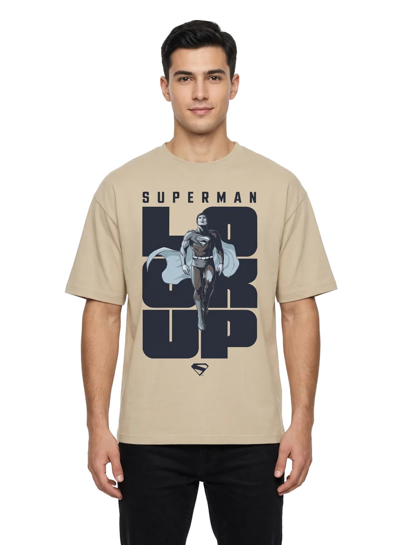 Warner Bros. Warner Bros. Superman Men’s Drop Shoulder T-Shirt | Superhero Graphic Casual Crew Neck Cotton Tee