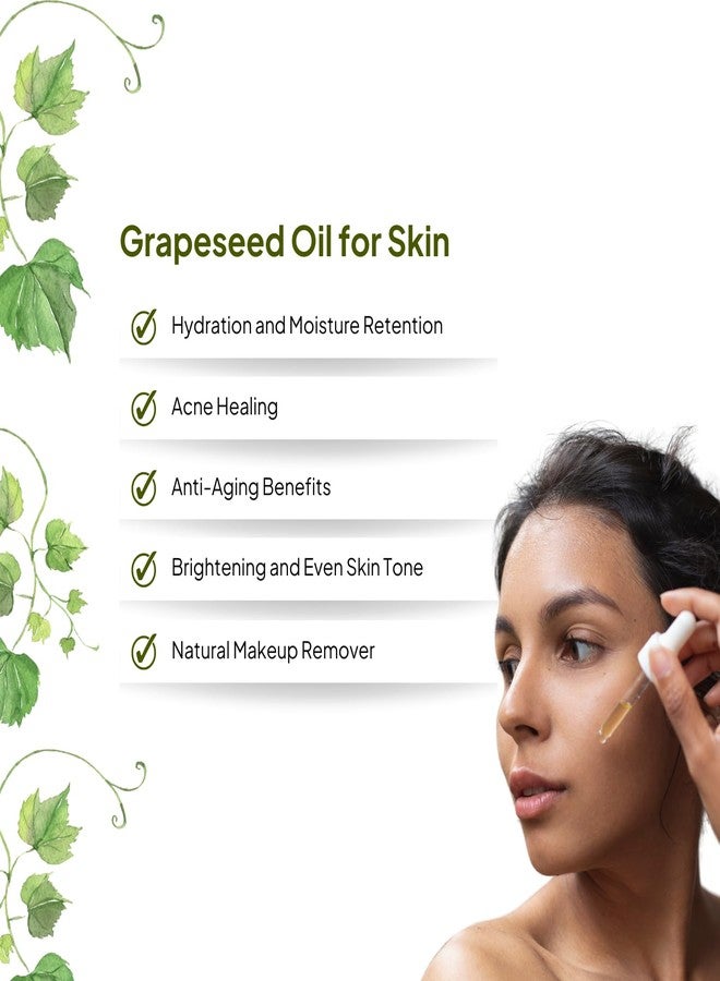 Vriksha Veda Grapeseed Oil for Hair and Face - Natural Moisturizer, Hair Conditioner, Skin Nourisher for Hydrated Skin, Shiny Hair, and Overall Skin Health - Image 3