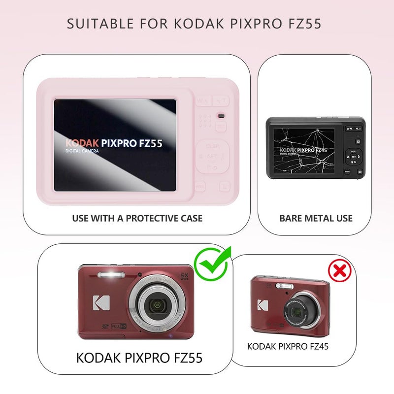 Tedubax Case for KODAK PIXPRO FZ55 Case, Soft Silicone for KODAK PIXPRO FZ55 - Anti-Scratch Slim Fit Lightweight Protective - pink - Image 2