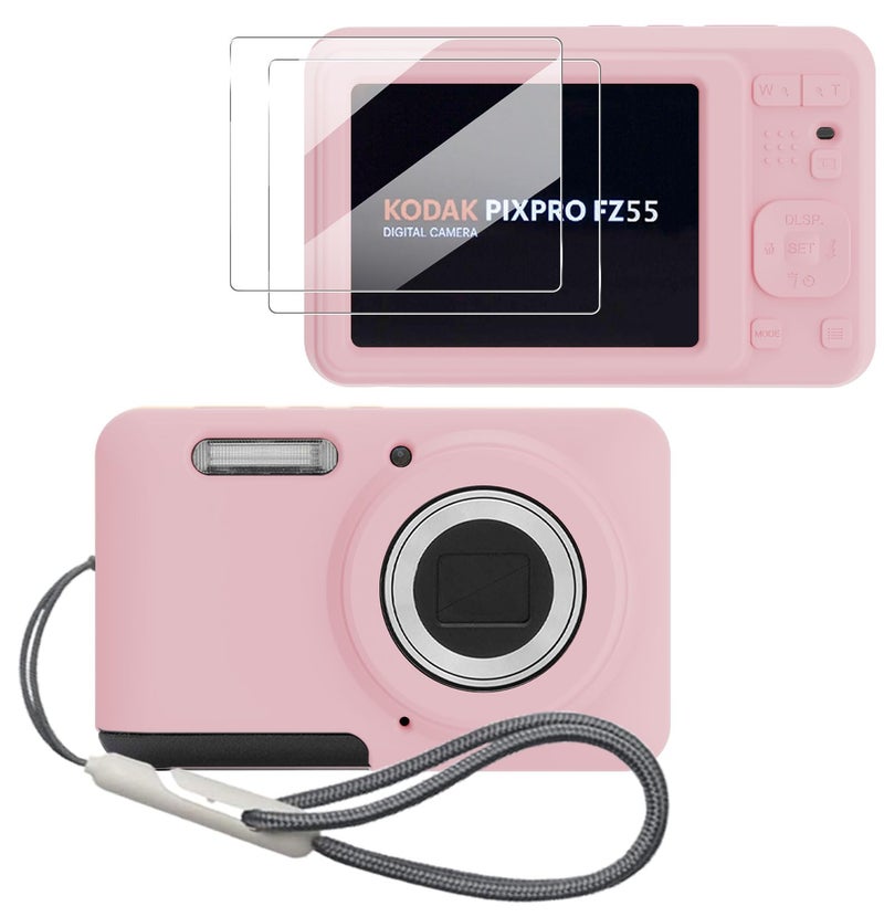 Tedubax Case for KODAK PIXPRO FZ55 Case, Soft Silicone for KODAK PIXPRO FZ55 - Anti-Scratch Slim Fit Lightweight Protective - pink - Image 1
