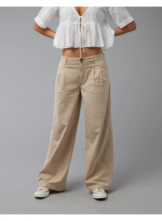 American Eagle AE Stretch Linen-Blend High-Waisted Wide-Leg Trouser