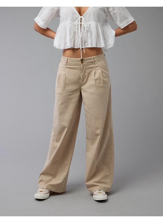 American Eagle AE Stretch Linen-Blend High-Waisted Wide-Leg Trouser  - Image 1