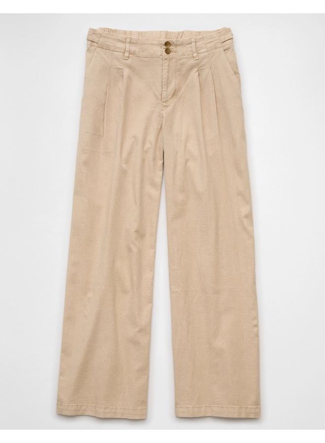 American Eagle AE Stretch Linen-Blend High-Waisted Wide-Leg Trouser  - Image 3