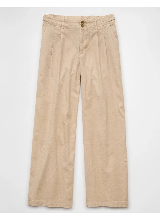 American Eagle AE Stretch Linen-Blend High-Waisted Wide-Leg Trouser