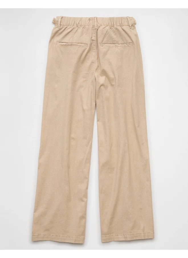 امريكان ايجل AE Stretch Linen-Blend High-Waisted Wide-Leg Trouser