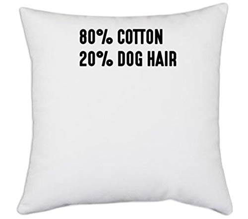 UDNAG White Polyester Dogs 80 Cotton 20 Dog Hair Pillow Cover 16 Inch X 16 Inch