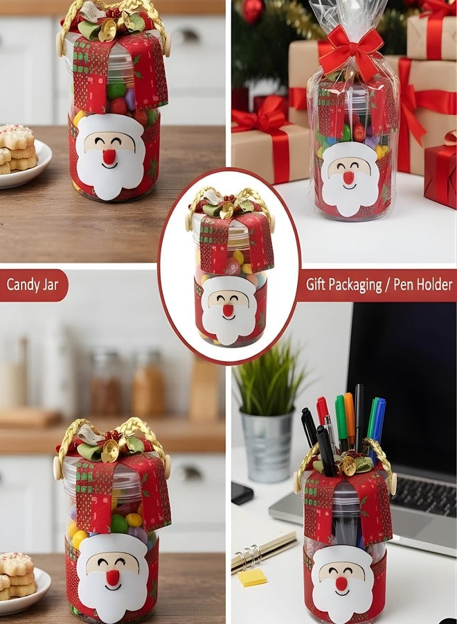 Crackles Christmas Party Decoration Jar with Santa & Snowman Face | Decorative Storage Jar for Gifts for Candies & Party Décor | Xmas Decoration Item Pack of 1 - Image 4