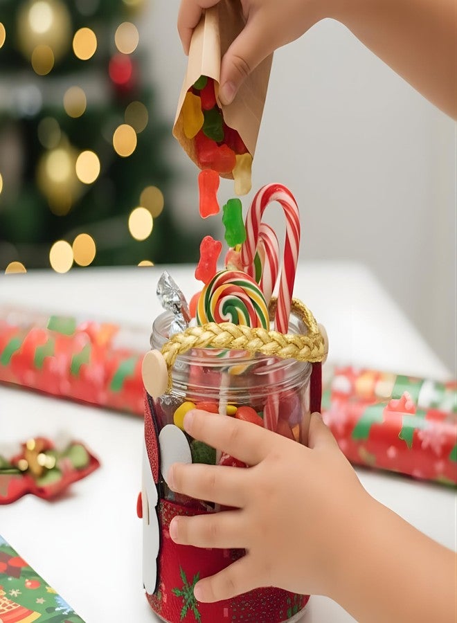 Crackles Christmas Party Decoration Jar with Santa & Snowman Face | Decorative Storage Jar for Gifts for Candies & Party Décor | Xmas Decoration Item Pack of 1 - Image 3