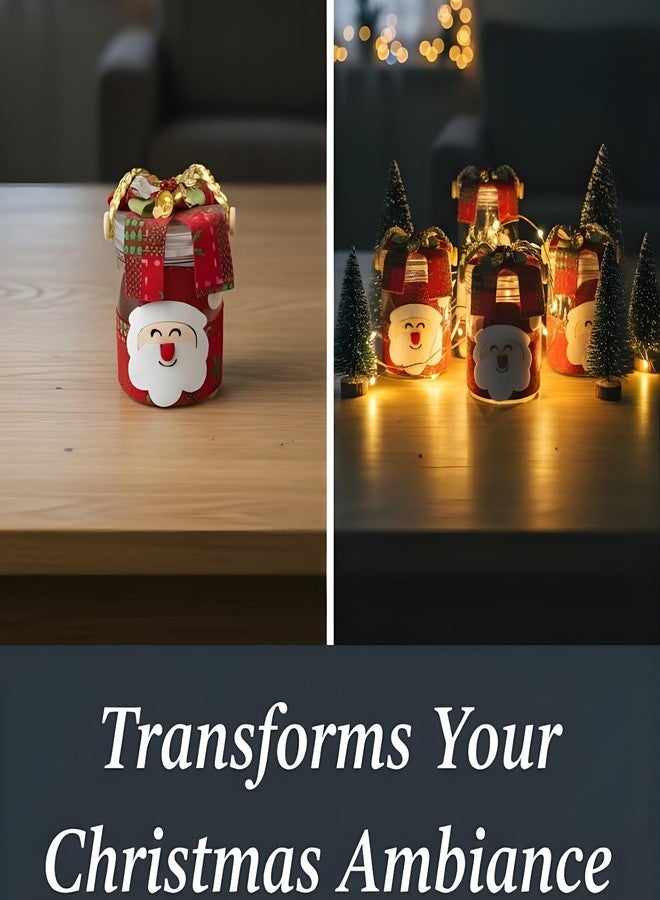 Crackles Christmas Party Decoration Jar with Santa & Snowman Face | Decorative Storage Jar for Gifts for Candies & Party Décor | Xmas Decoration Item Pack of 1 - Image 5