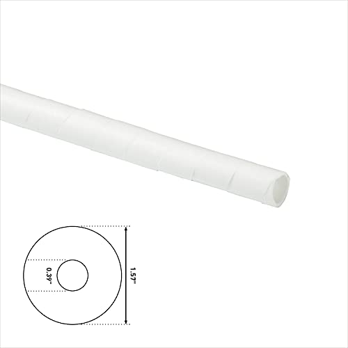 D-Line 8.2ft White Cord Wrap, Spiral Cable Sleeve, Expands 0.39-1.5in Diameter, Wrap by Hand - White - Image 4