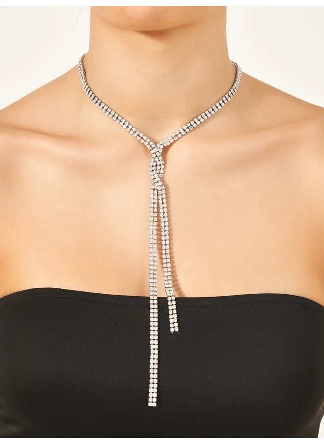 Styli Styli Dual Drop Embellished Necklace