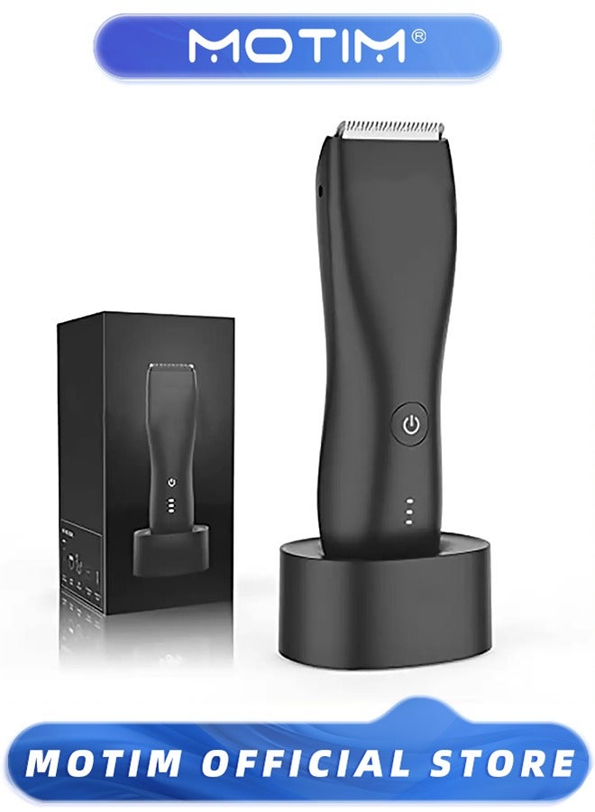 موتيم ماكينة تشذيب شعر الجسم ، مقص رطب / جاف مقاوم للماء مع رصيف شحن دائم ، مغارة للجسم للرجال - Image 1