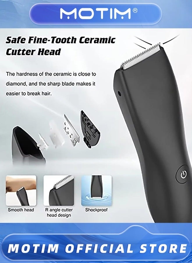 موتيم ماكينة تشذيب شعر الجسم ، مقص رطب / جاف مقاوم للماء مع رصيف شحن دائم ، مغارة للجسم للرجال - Image 5