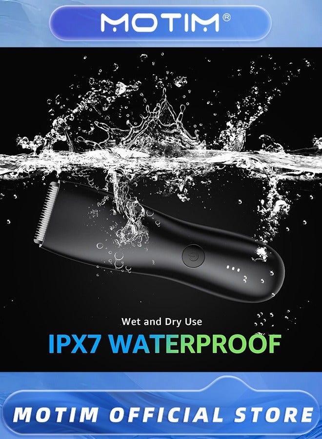 موتيم ماكينة تشذيب شعر الجسم ، مقص رطب / جاف مقاوم للماء مع رصيف شحن دائم ، مغارة للجسم للرجال - Image 4