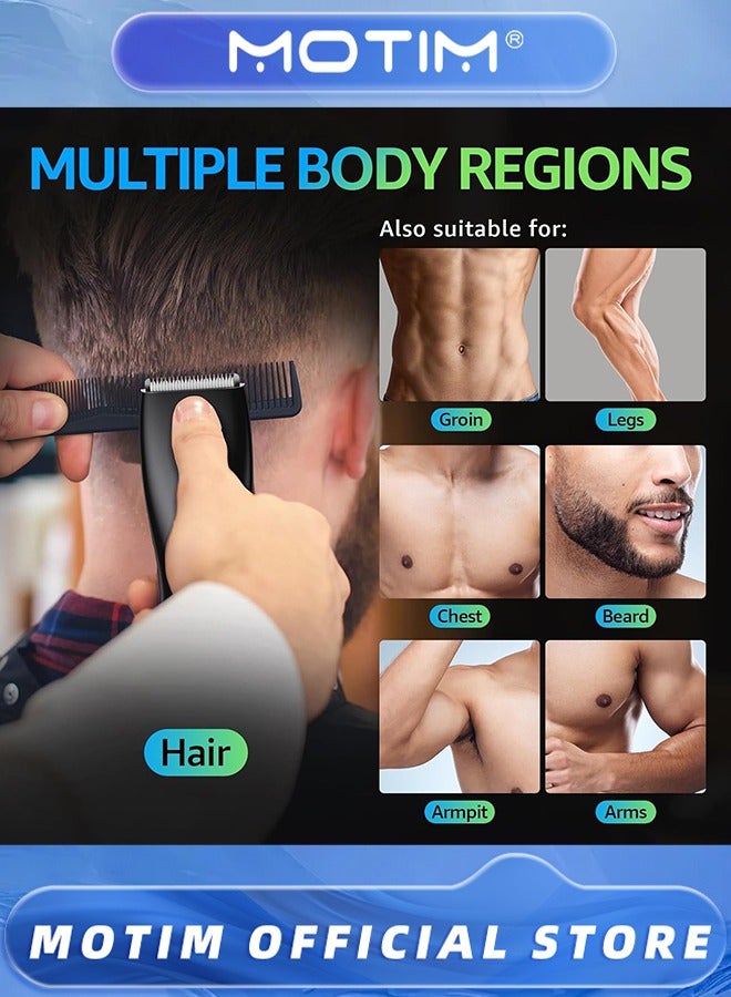 موتيم ماكينة تشذيب شعر الجسم ، مقص رطب / جاف مقاوم للماء مع رصيف شحن دائم ، مغارة للجسم للرجال - Image 3