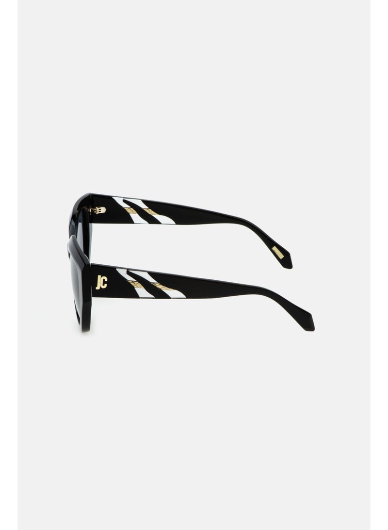Just Cavalli Women's Butterfly Shape  Acetate Sunglasses SJC086V530700 - Lens Size: 53 Mm - Shiny Black - Image 3