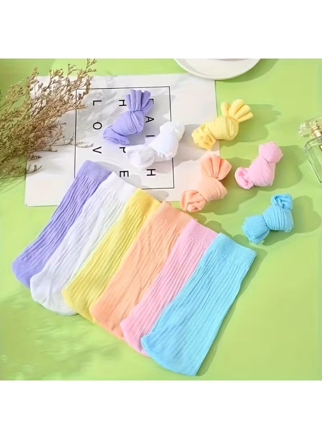 10 Pairs Pack Playground Candy Socks for Toddlers & Kids – Breathable, Elastic, Summer Short Socks for Boys & Girls (Assorted Colors) - Image 3