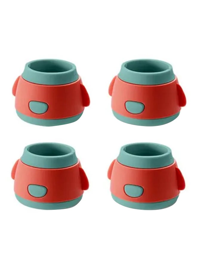 NIBEMINENT 4-Piece Silicone Non-Slip Chair Foot Protector Red/Green 4.2x3.3cm