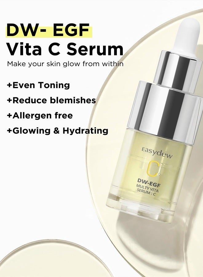 Easydew Multi Vita C Serum - Korean Facial Serum for Uneven Skin Tone & Dull Skin with Vitamin C, EGF Peptide, Niacinamide - Prevent-Oxidation Skin Vitality & Radiance Complexion, 0.47 fl.oz. - Image 2