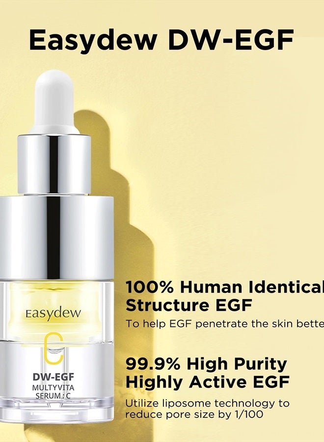 Easydew Multi Vita C Serum - Korean Facial Serum for Uneven Skin Tone & Dull Skin with Vitamin C, EGF Peptide, Niacinamide - Prevent-Oxidation Skin Vitality & Radiance Complexion, 0.47 fl.oz. - Image 5