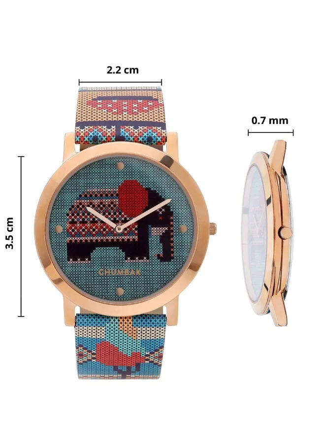 Chumbak TEAL BY CHUMBAK Tribal Elephant Aztec Watch - Multicolour