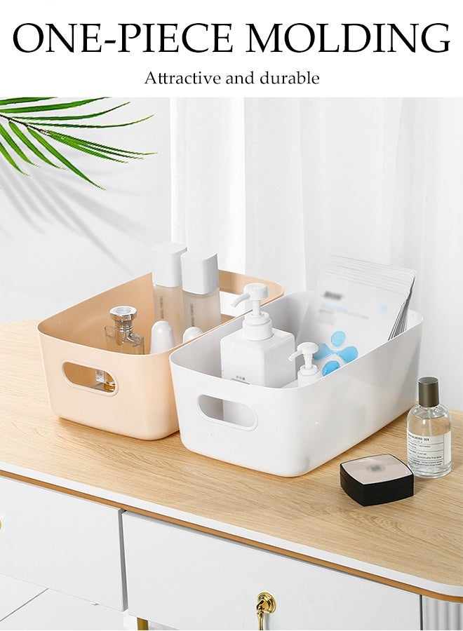 DUNISO 3-Pack Storage Bin,Small Plastic  Containers for Organizing with Handles,Multi-Use Durable Cabinet Organizer for Closets, Shelves and Countertops (White) - Image 5