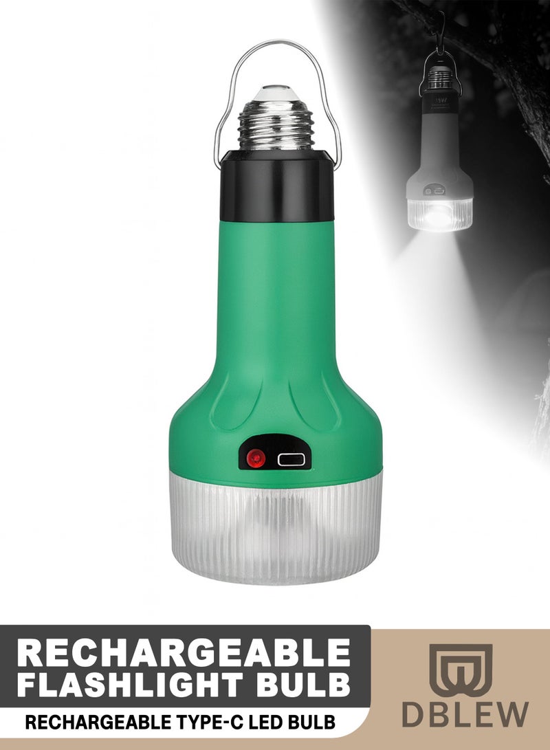 DBLEW مصباح طوارئ LED قابل لإعادة الشحن مع شحن Type-C 15W/18W ضوء تخييم متعدد الوظائف للمنزل، الصيد والأنشطة الخارجية قاعدة E27/B22 أبيض بارد - Image 1