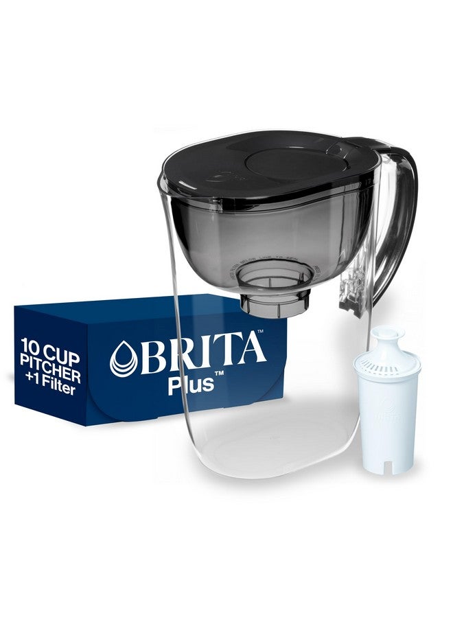 Brita Large 10 Cup Water Filter Pitcher, 1 BritaPlus Filter, Everyday, Black (Package May Vary) - Image 1