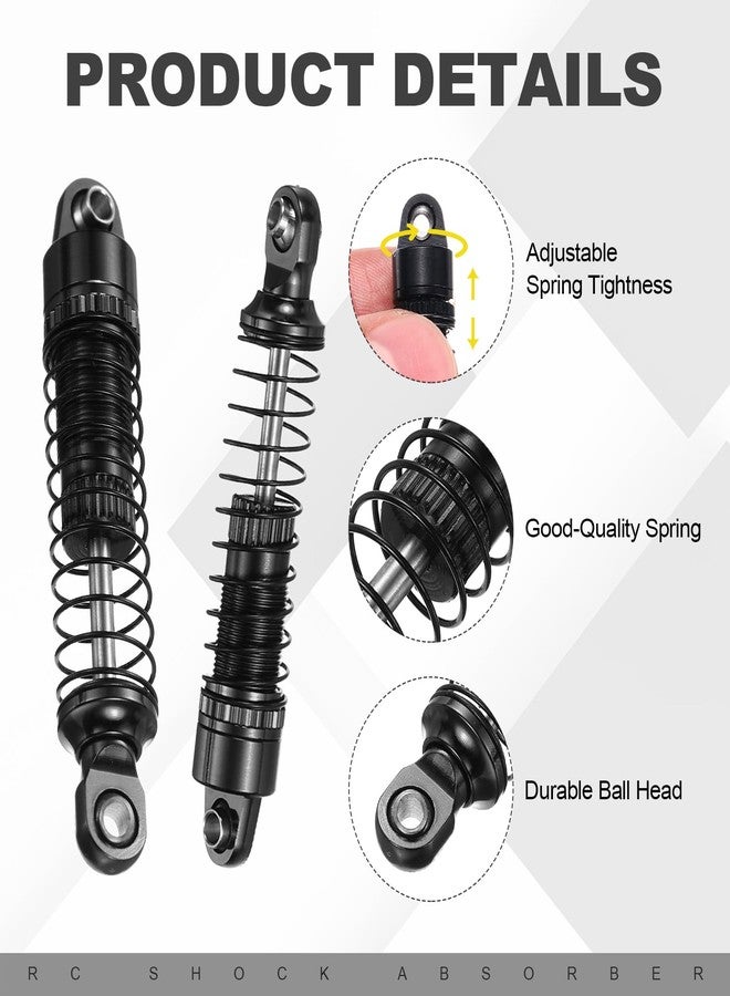 MECCANIXITY 4Pcs RC Shock Absorber 1/18 50mm Aluminum Threaded Front & Rear Shock Absorber Damper Assembled Set for 1/18 RC Car Crawler Racing Truck, Black - Image 3