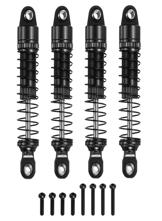 MECCANIXITY 4Pcs RC Shock Absorber 1/18 50mm Aluminum Threaded Front & Rear Shock Absorber Damper Assembled Set for 1/18 RC Car Crawler Racing Truck, Black - Image 1