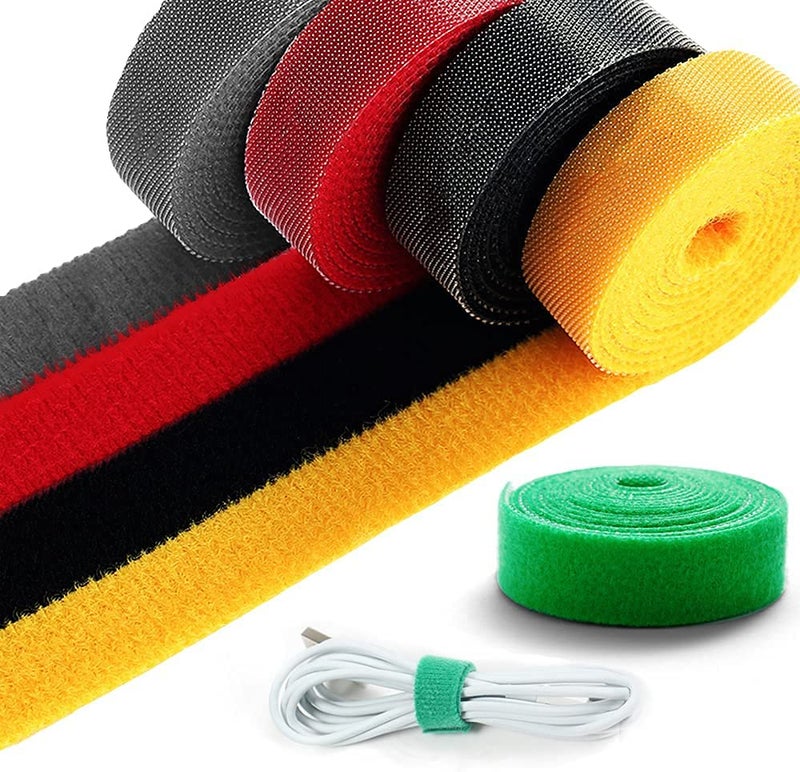 Aeoss Cable Straps 2 Roll Reusable Cable Ties Hook & Loop Nylon Fastening Tape Wire Organizer for Power Wire Management Self Gripping Cord Rope Holder Multicolored (2) - Image 4