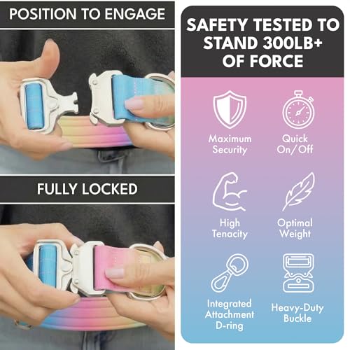 Spark Paws Tactical Dog Collar with Handle Premium Quality Collar Robust and Durable Design for Large Strong Breeds Pitbulls Labradors GSD Pastel Icing L - Image 3
