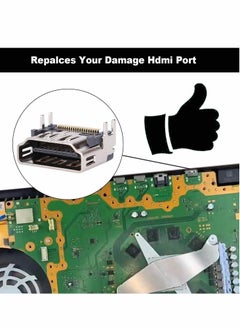 Y&D بديل منفذ HDMI لجهاز Sony Playstation 5 PS5 مقبس موصل مقبس العرض، فضي/2 قطعة  - Image 3