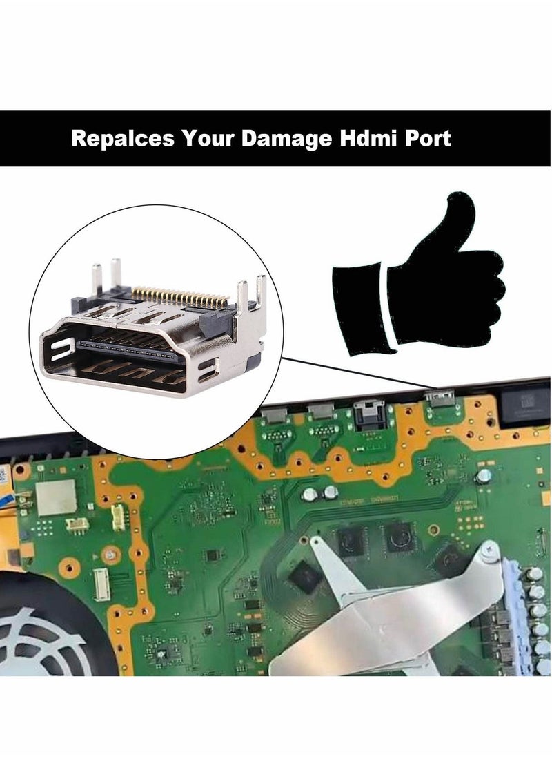 Y&D - HDMI Port Replacement for Sony Playstation 5 PS5 Display Socket Connector Jack, Silver/2Pcs - Image 1