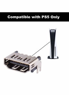 Y&D بديل منفذ HDMI لجهاز Sony Playstation 5 PS5 مقبس موصل مقبس العرض، فضي/2 قطعة  - Image 2