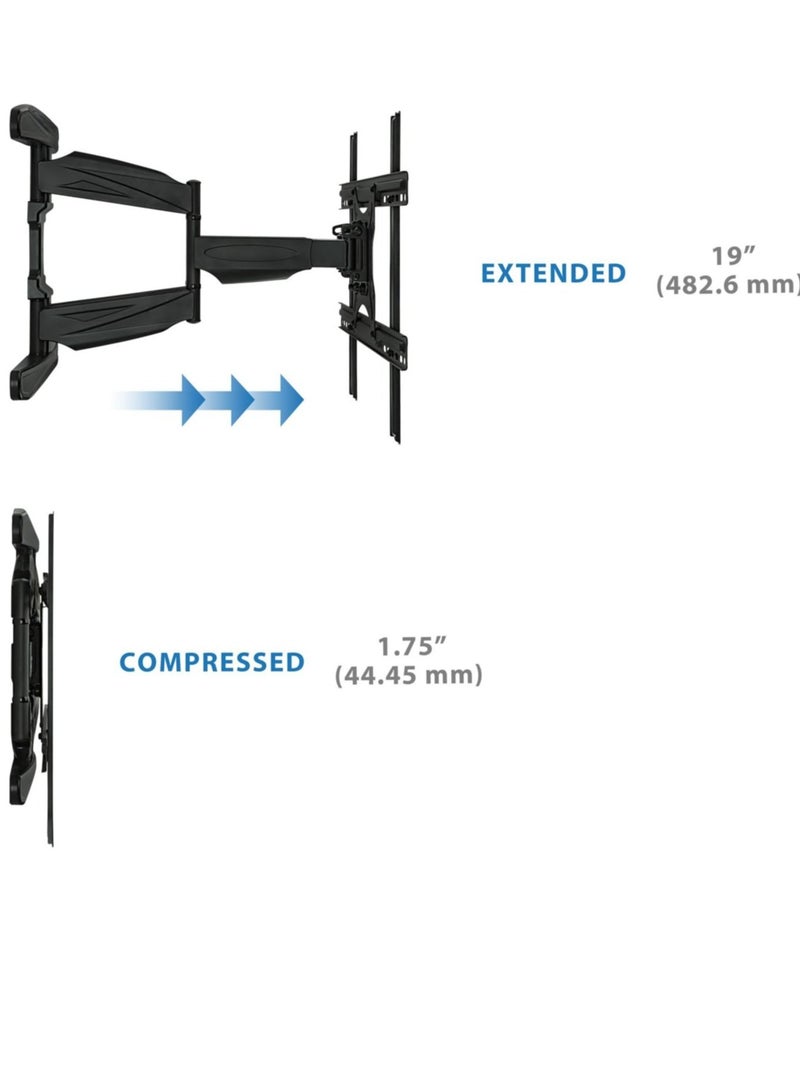 TIGER حامل تلفاز حائط متحرك بالكامل للتلفزيونات من 32'' إلى 70'' LCD و LED و Plasma و Curved، يدعم حتى 110 رطل - Image 5