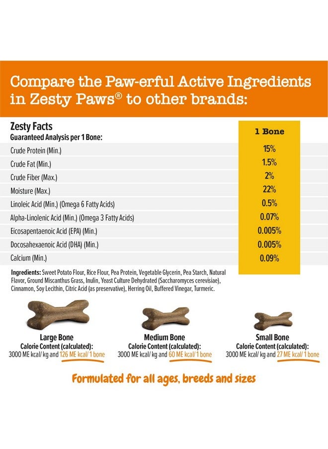 Zesty Paws Dental Bones  Fights Tartar & Plaque  Gum, Teeth & Bone Health  Cinnamon For Dog Breath  Immune, Joint, Gut, Skin & Coat Support  Omega 3 Epa & Dha And Calcium  Small Dogs  28 Ct…  - Image 4