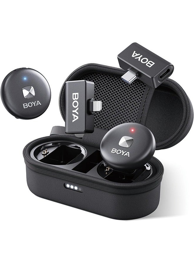 BOYA OMIC Wireless Lavalier Microphone for iPhone Android Type C Phone Noise Cancellation, 5h Battery Life, 164ft, USB-C Wireless Lapel Podcast Microphone Mic for Video Recording, Vlogging - Image 1