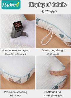 Bybeo Baby Newborn Nursing Sleeping Pillow with Flannel air conditioning blanket, Toddler Boys and Girls Breathable Lightweight Shaping Pillows Multifunctional Infant Head Support for Kids Infants Superhigh  - Image 5